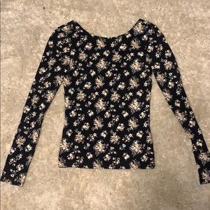 Black floral long sleeve